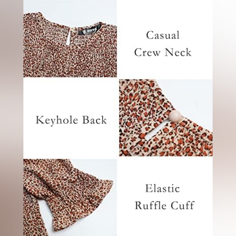 Btfbm Bohemian Leopard Print Tiered Smocked Maxi … - image 7